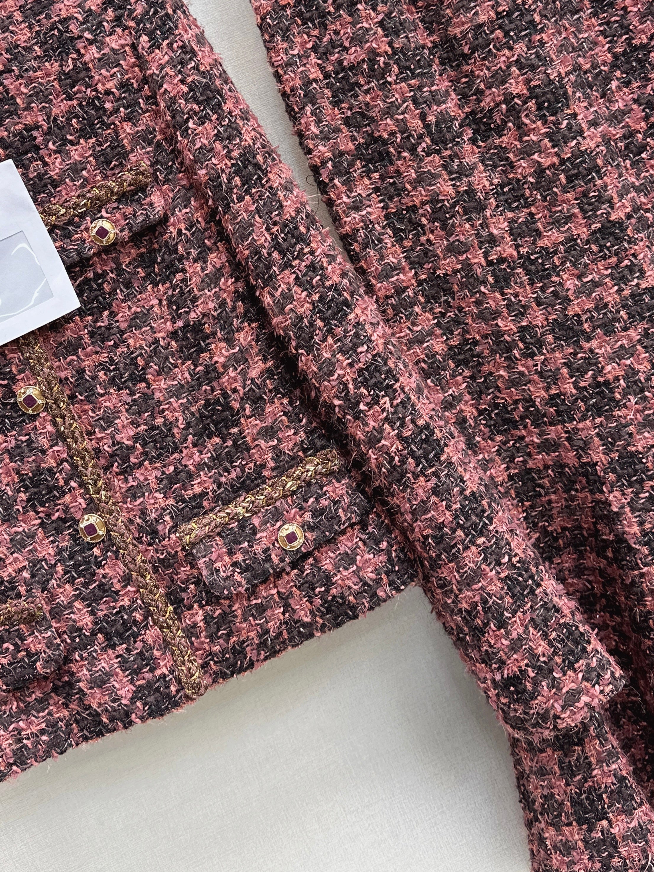 Chan 26ss woven tweed jacket+mermaid skirt set