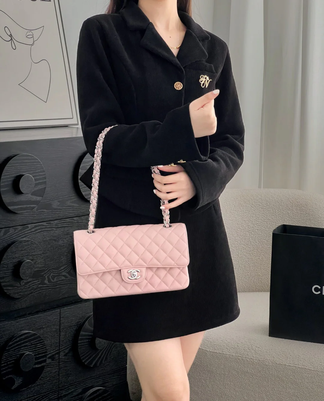 Chan cf25 chain shoulder bag