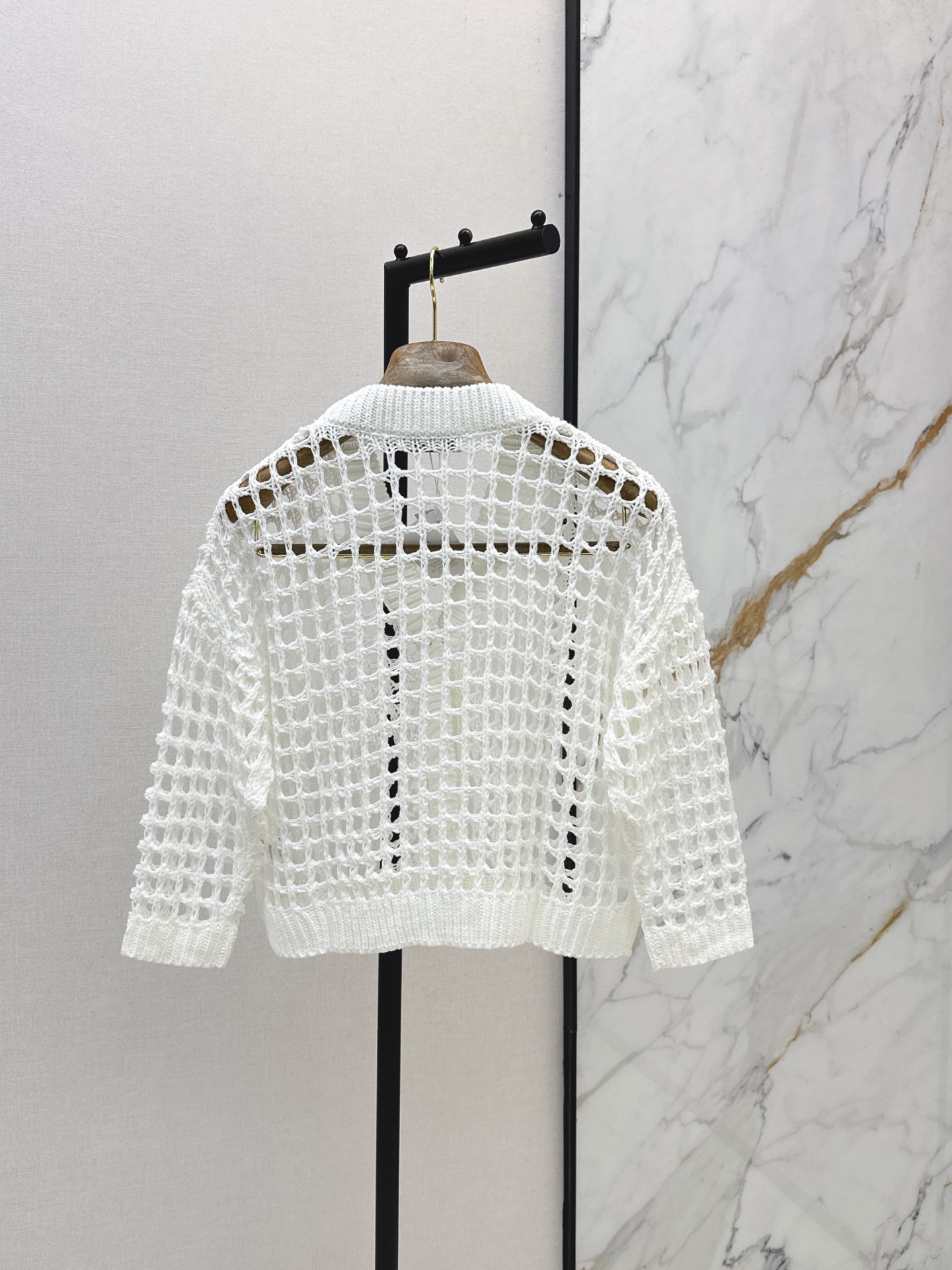 Brun 26ss hollow knit cardigan