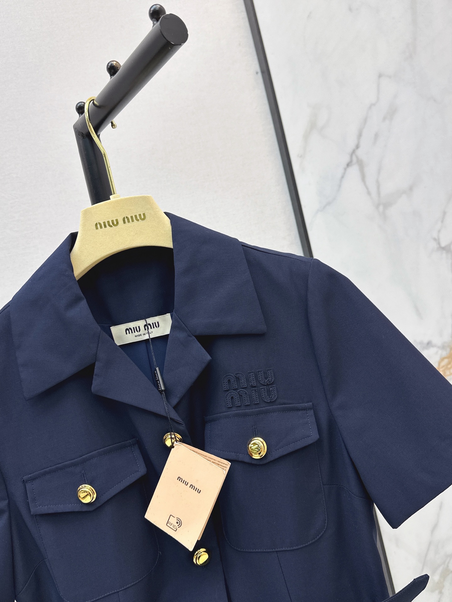 Miu 26ss pleated shirt dress