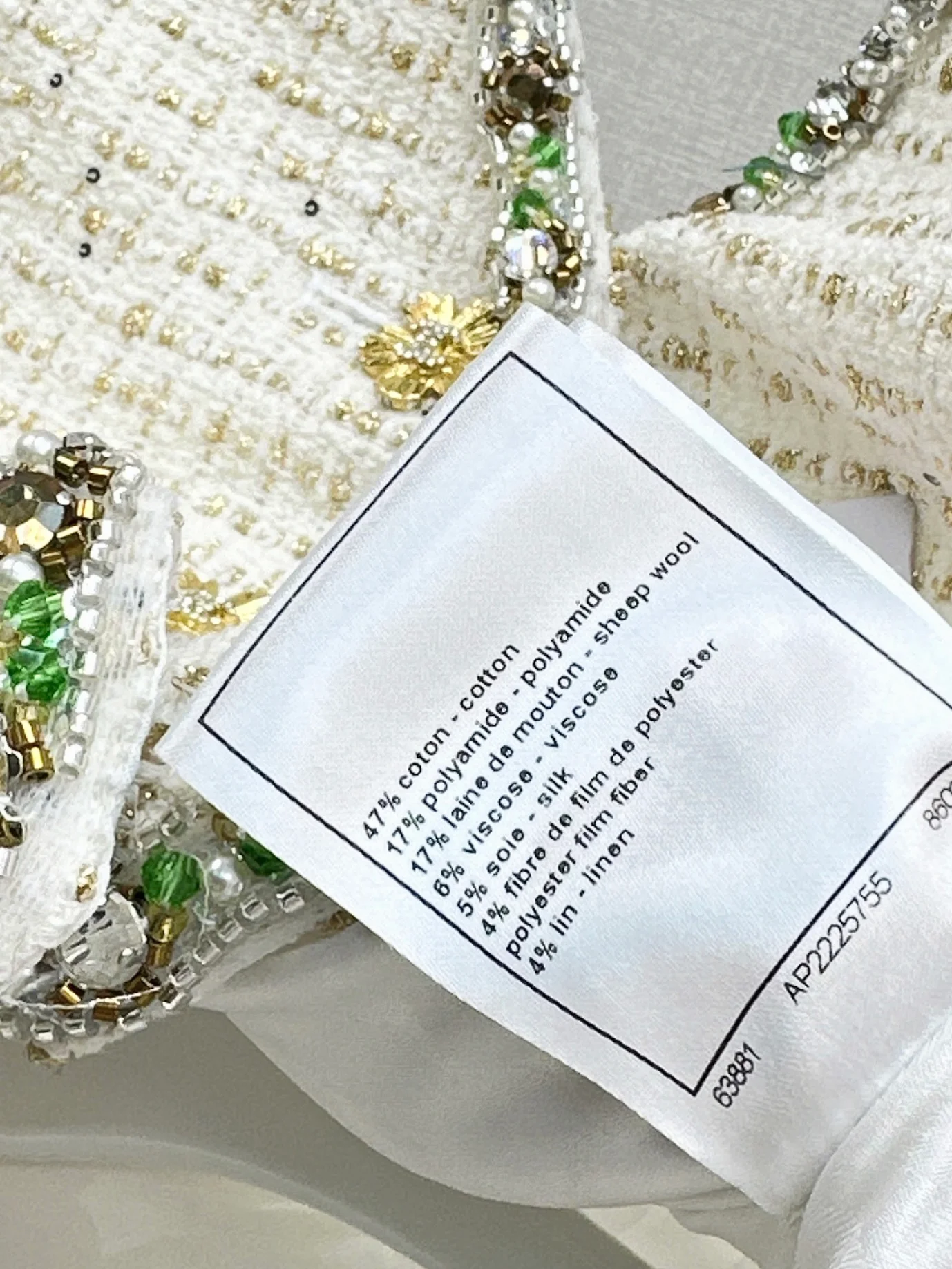 Chan 26ss weed rhinestone skirts