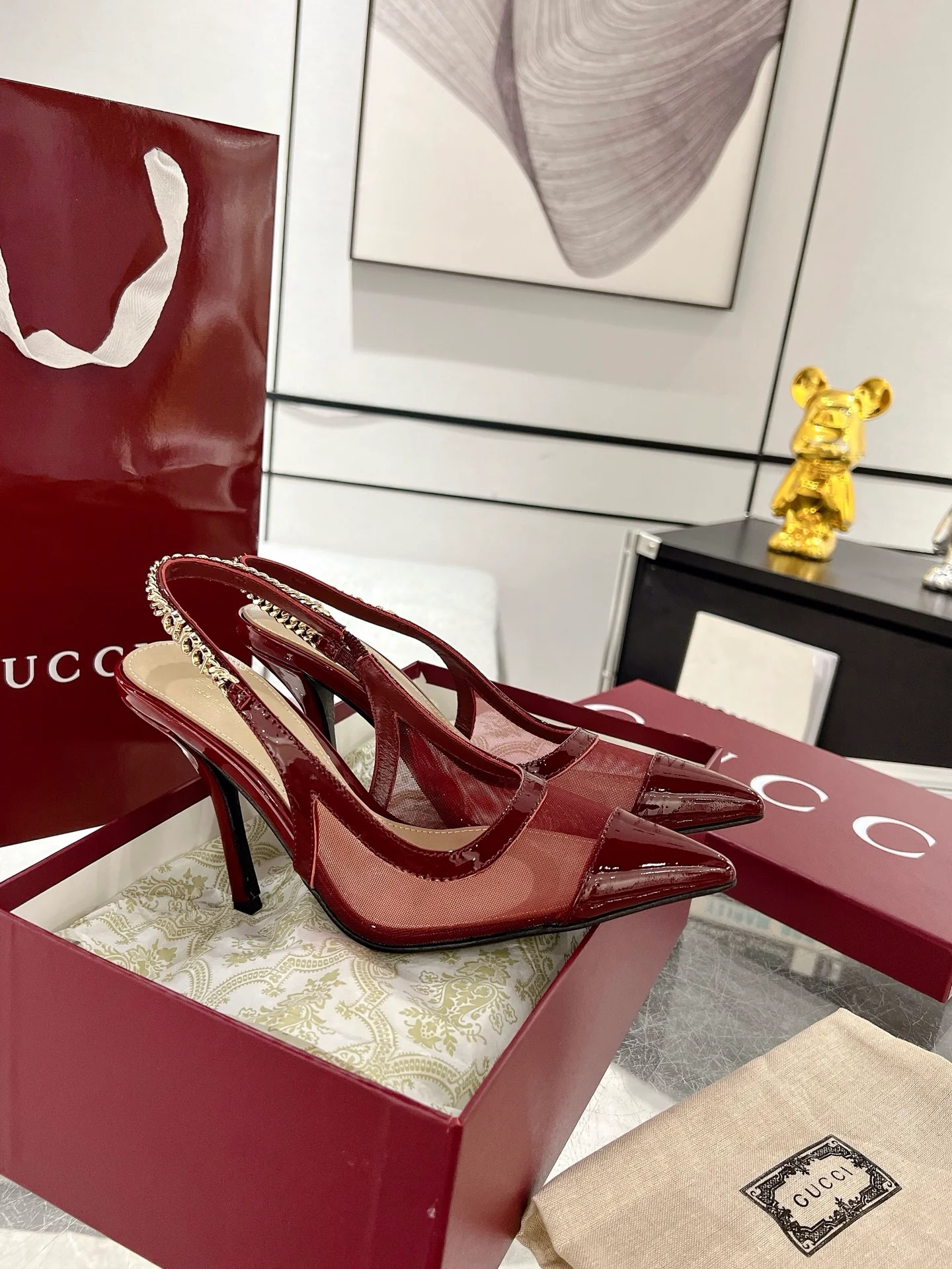 Gucc 25fw slingback heels