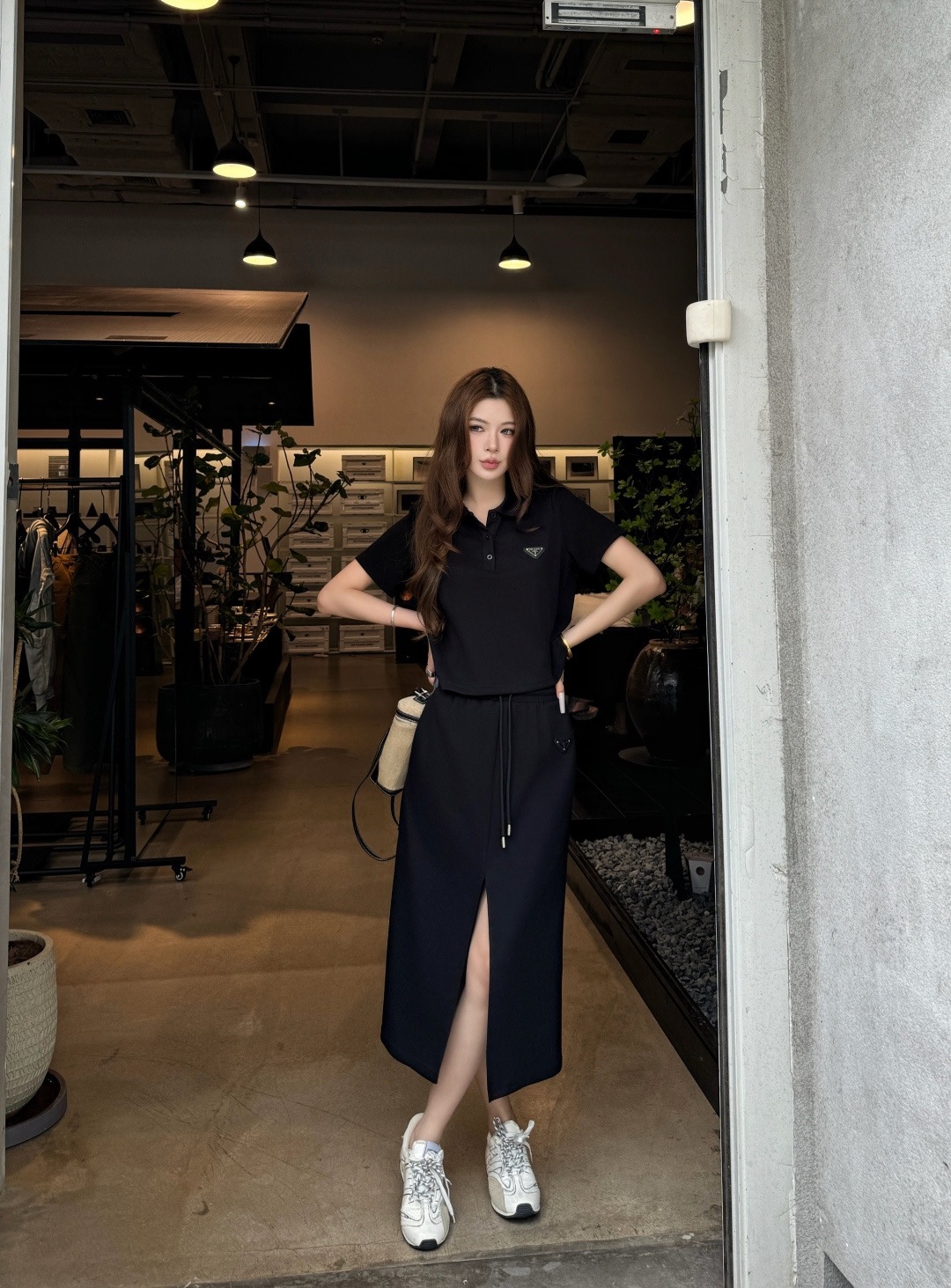 Pra 26ss polo top skirt set