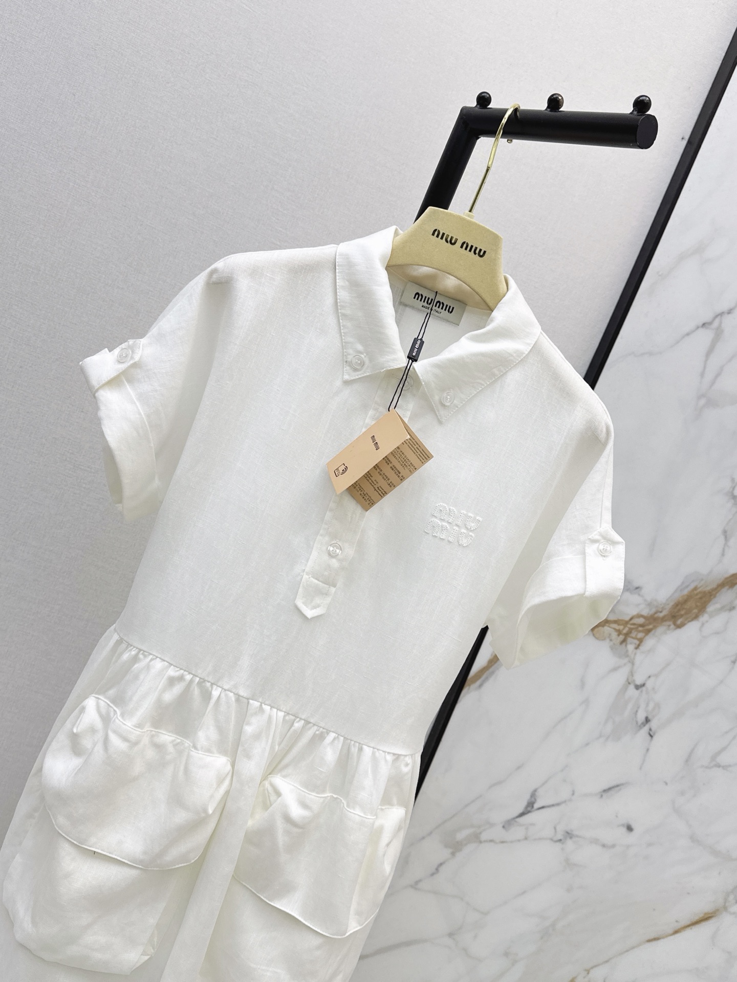 Miu 26ss cargo pocket shirt dress