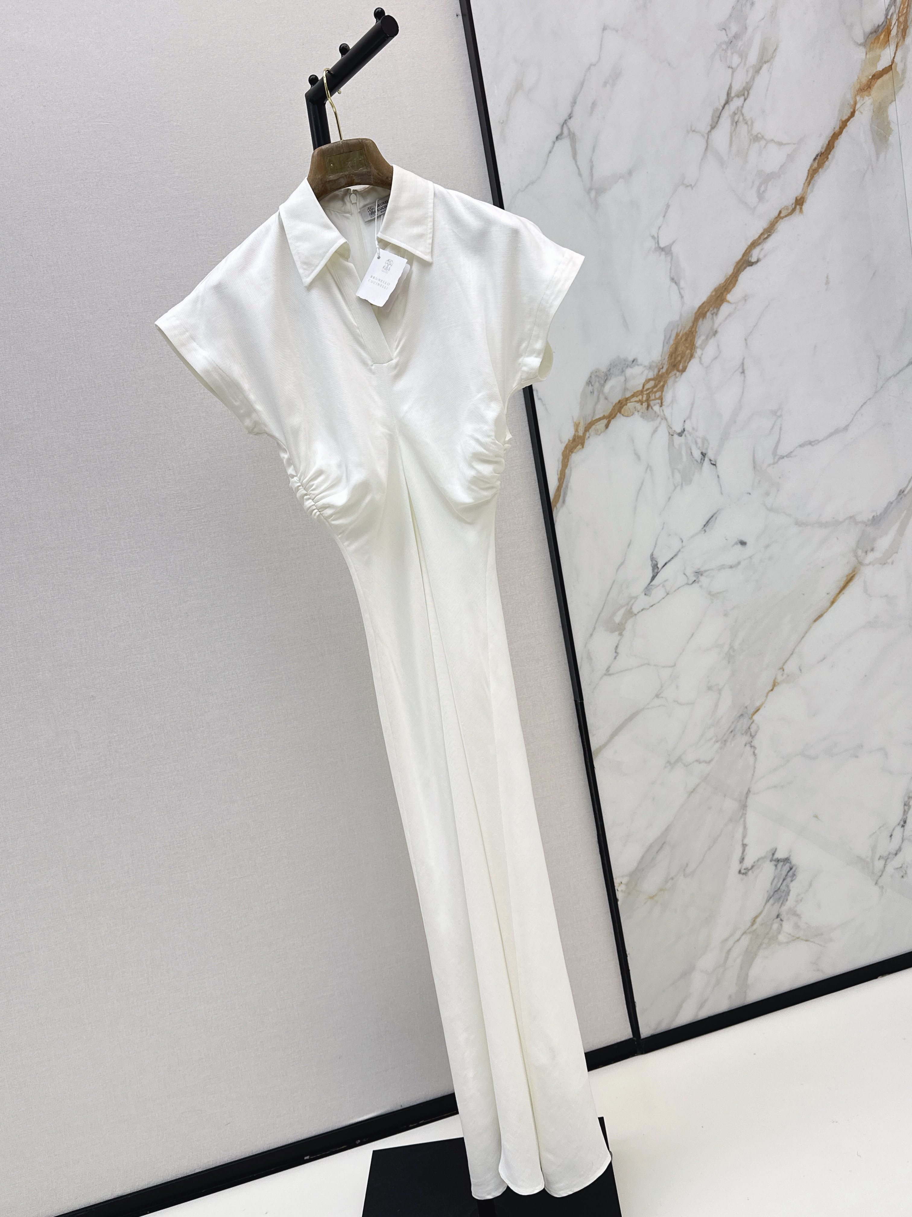 Brun 26ss ruched waist dress