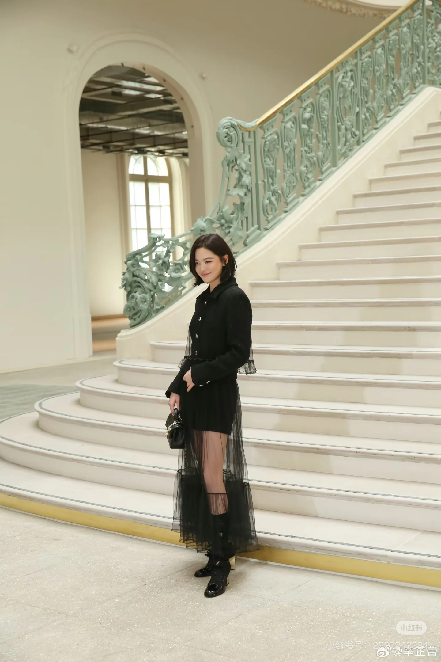 Chan 25fw woven skirt+ mash skirt set