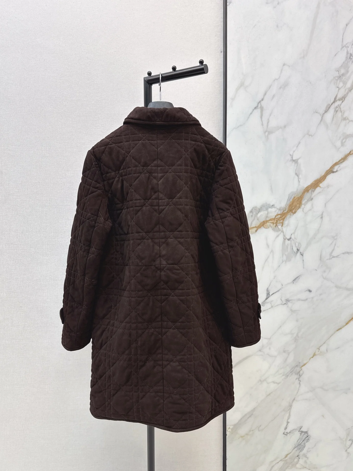 CD 25fw suede padded long jacket