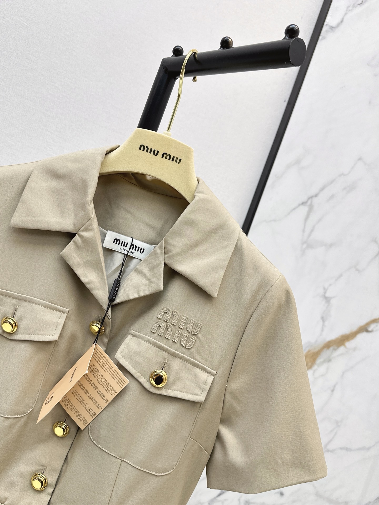 Miu 26ss pleated shirt dress